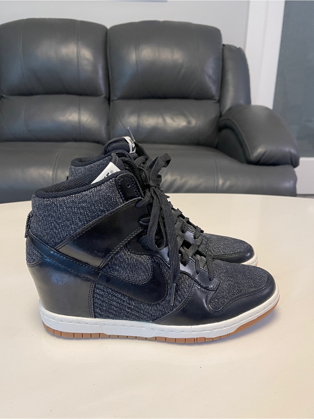 Nike Air Dunks Women's High-Top Wedge Sneaker in Black